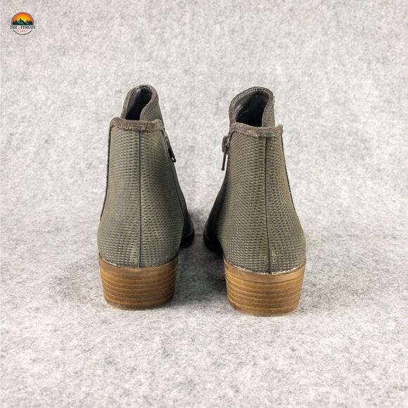 Kensie Gerona Ankle Boots Gray Brown Suede Leather Side Zip Women's Size 8M - Picture 5 of 10